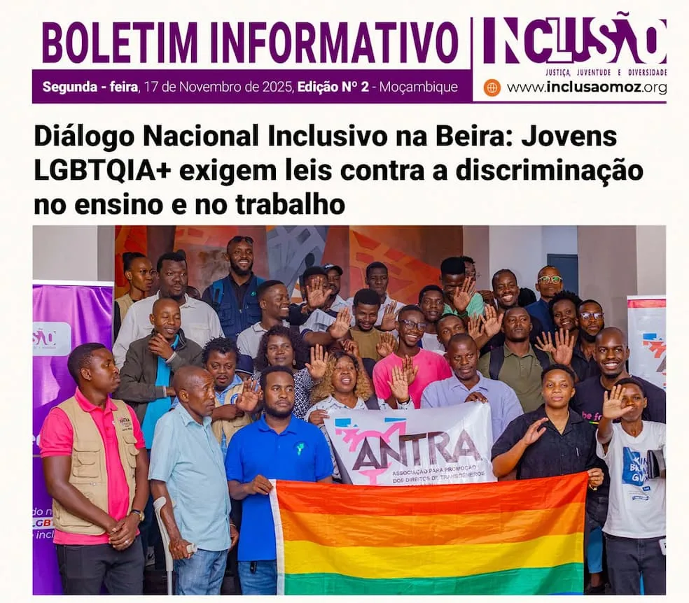 Diálogo Nacional Inclusivo na Beira: Jovens LGBTQIA+ exigem leis contra a discriminação